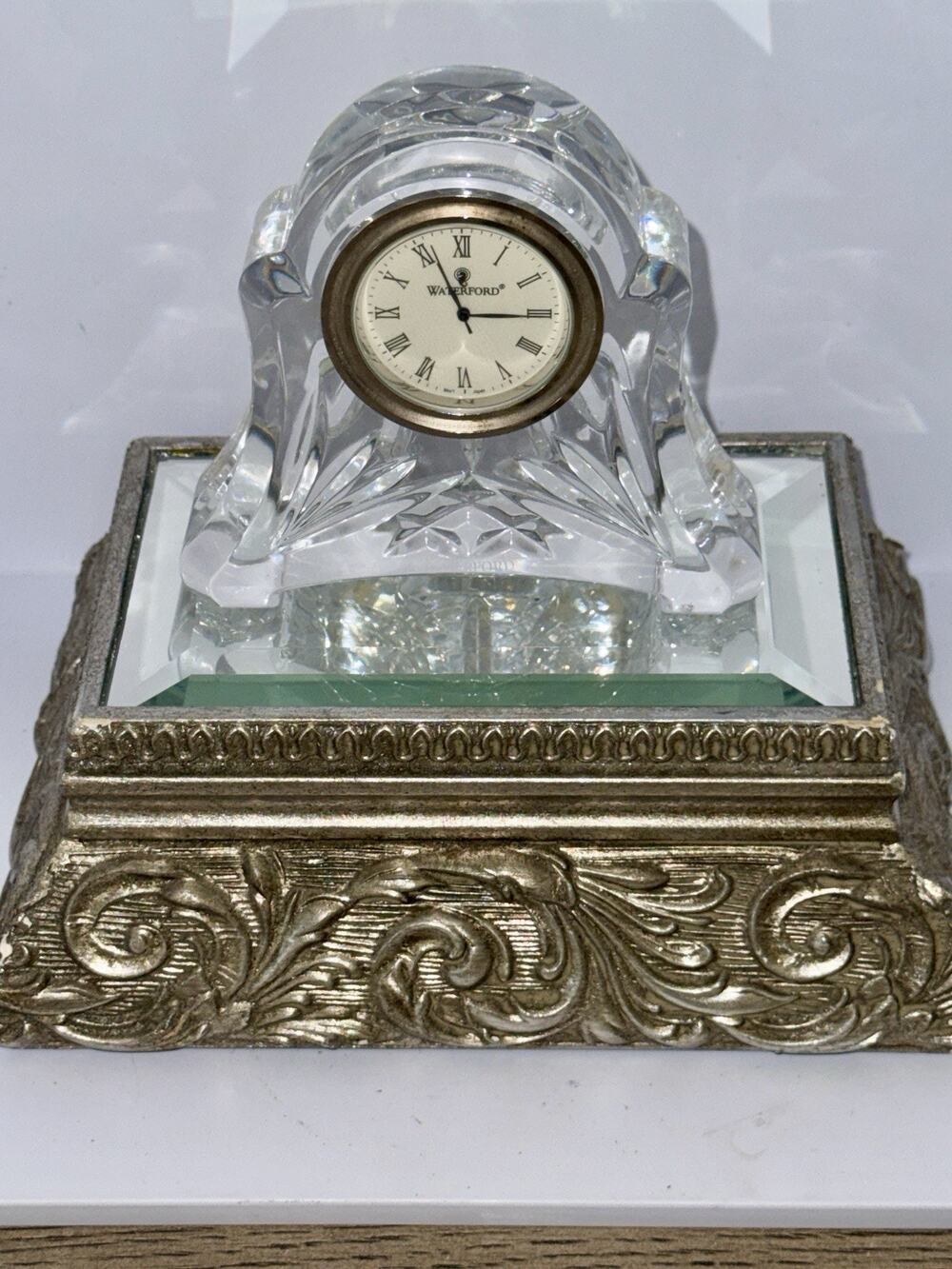 Vintage Waterford Abbey Crystal Time Pieces Free Standing Clock Seiko 3.75โ